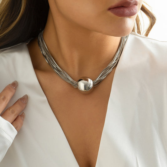 exaggerated ball titanium steel polishing chain choker