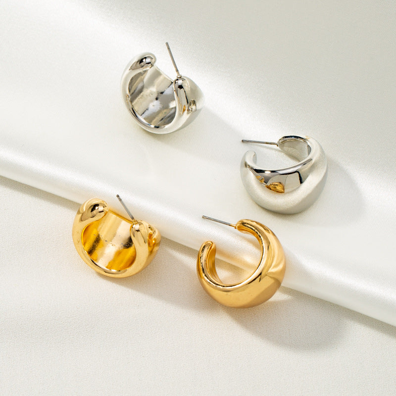 lady geometric plating alloy no inlaid earrings