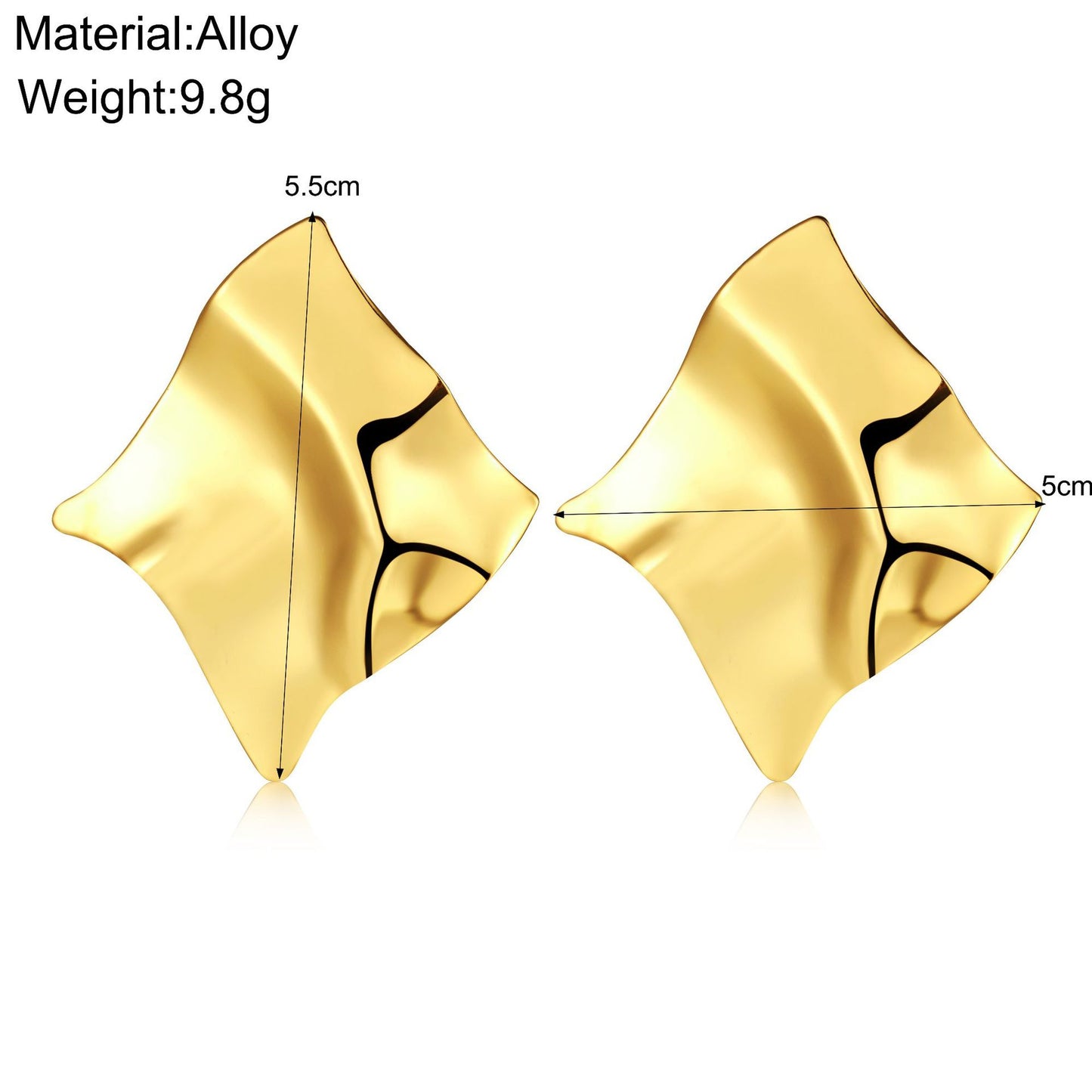1 pair ig style simple style irregular plating alloy ear studs