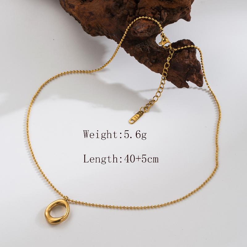 304 Stainless Steel 18K Gold Plated Simple Style Plating Solid Color Pendant Necklace
