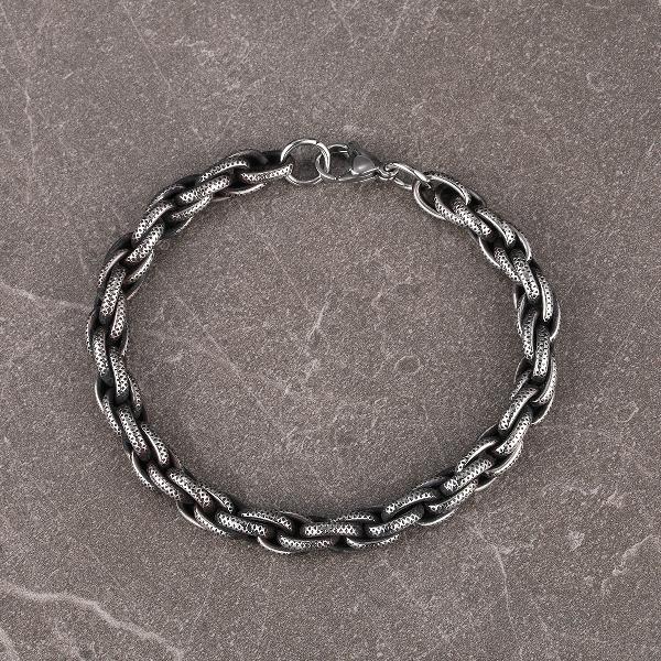 hip-hop punk geometric stainless steel men's bracelets