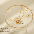 Casual Simple Style Heart Shape 304 Stainless Steel Inlay 18K Gold Plated Pendant Necklace