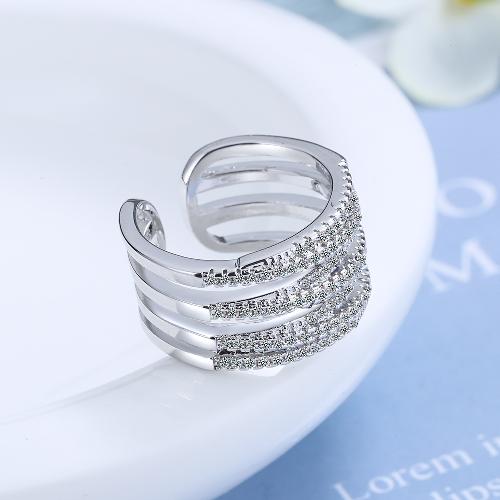 Copper Simple Style Classic Style Inlay Waves Zircon Rings