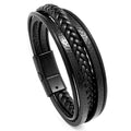 retro multilayer leather  simple magnet buckle  leather bracelet