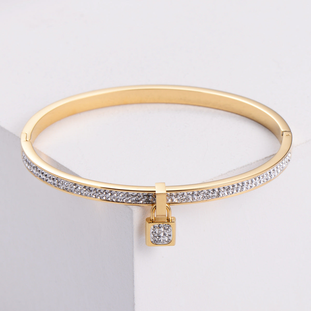 U Shape 304 Stainless Steel 18K Gold Plated Artificial Rhinestones In Bulk