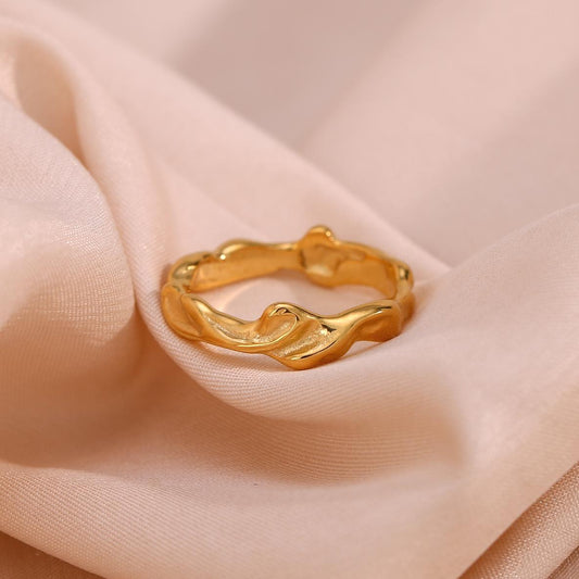 fashion geometric stainless steel plating 18k gold plated rings