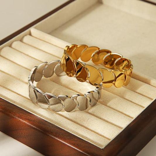 304 Stainless Steel 18K Gold Plated Vintage Style Formal Simple Style Plating Water Droplets Bangle