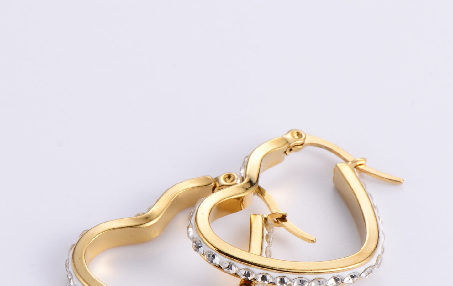 Exaggerated Heart Plating 304 Stainless Steel No Inlaid Mud Drill 18K Gold Plated Earrings