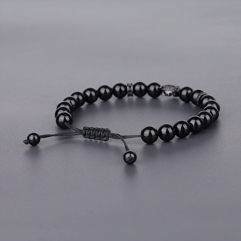 retro geometric natural stone lapis lazuli men's bracelets