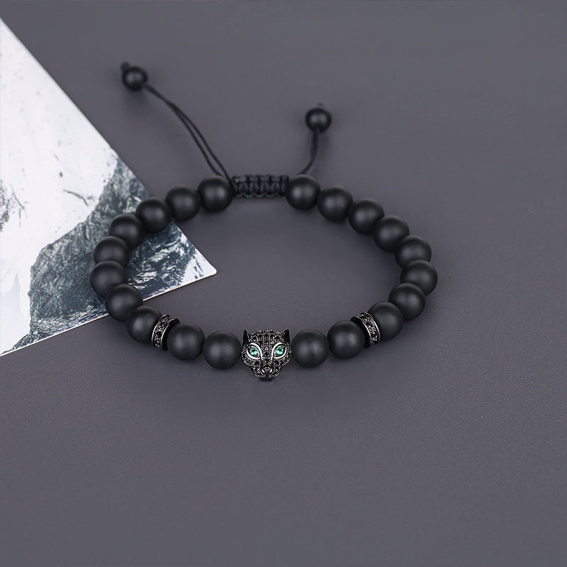 retro geometric natural stone lapis lazuli men's bracelets