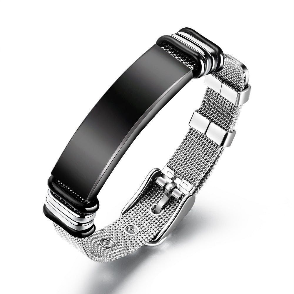 Simple Style Geometric Titanium Steel Plating Men'S wristband