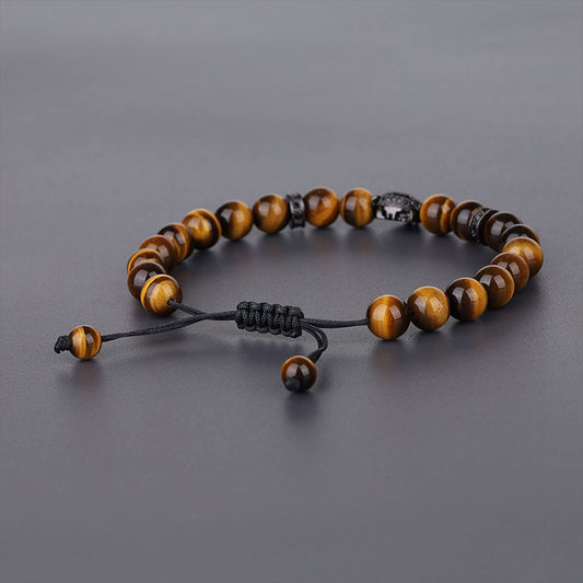 retro geometric natural stone lapis lazuli men's bracelets