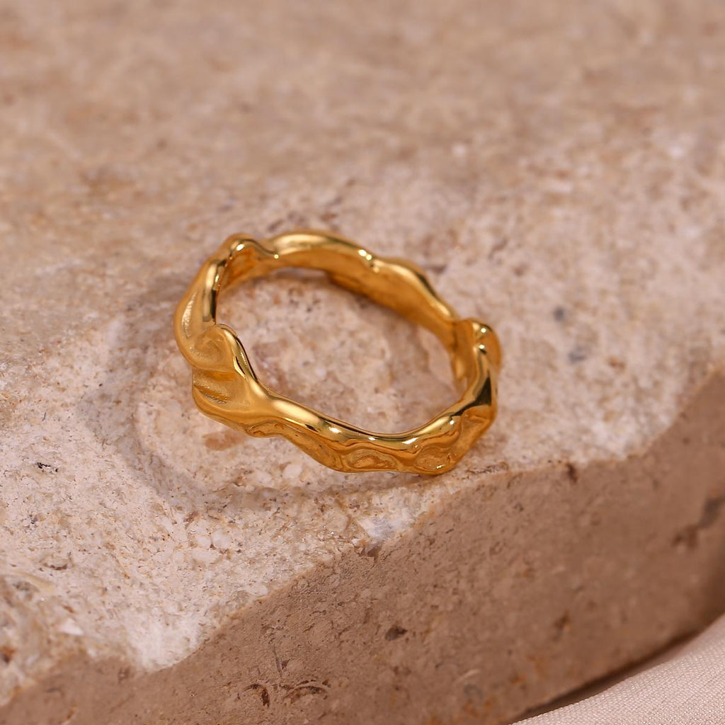 fashion geometric stainless steel plating 18k gold plated rings
