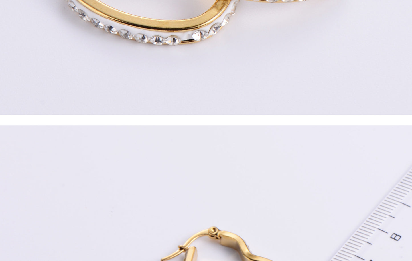 Exaggerated Heart Plating 304 Stainless Steel No Inlaid Mud Drill 18K Gold Plated Earrings
