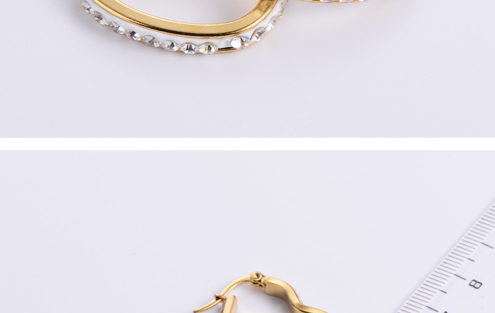 Exaggerated Heart Plating 304 Stainless Steel No Inlaid Mud Drill 18K Gold Plated Earrings