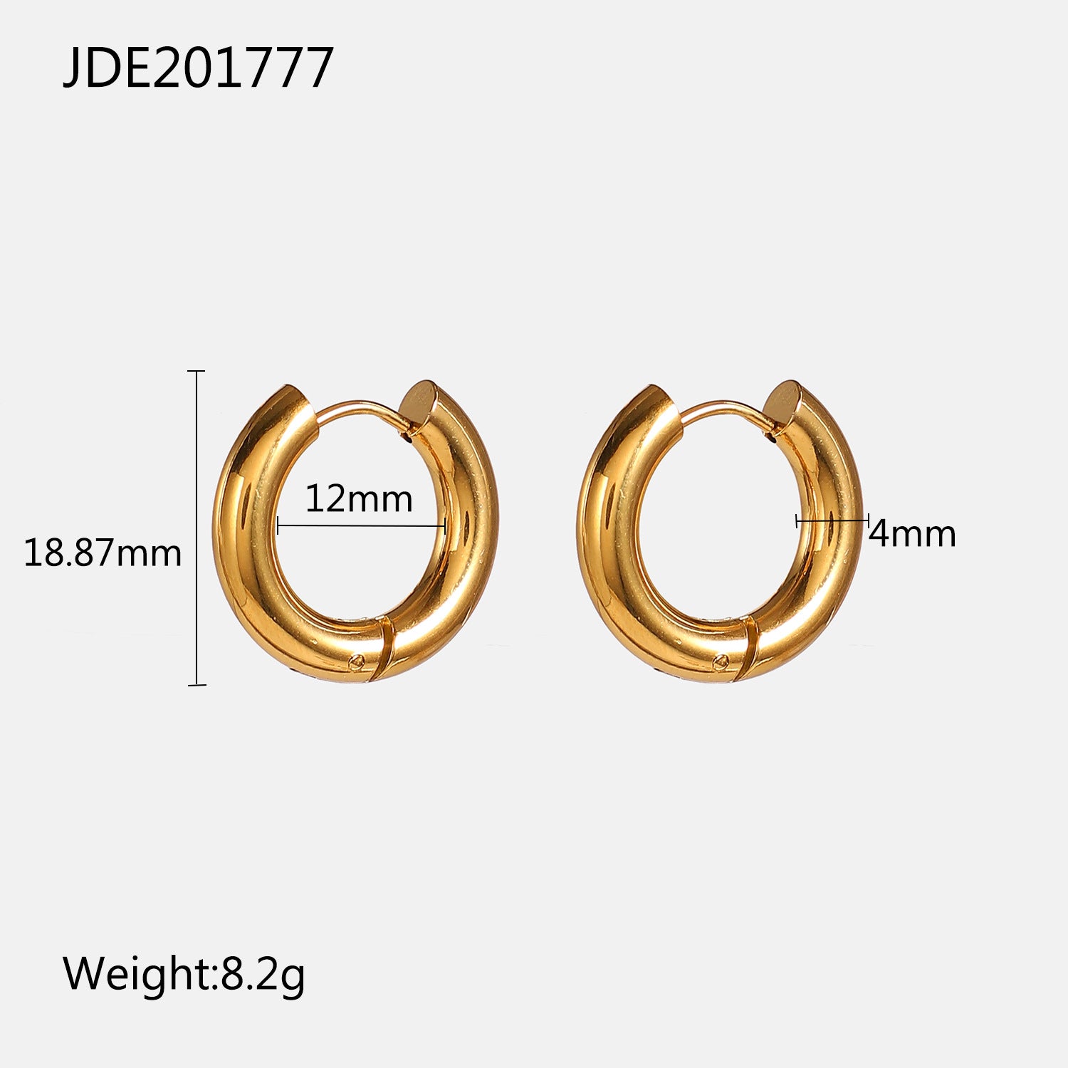 simple 18k gold-plated stainless steel jewelry gold and silver hoop earrings jewelry