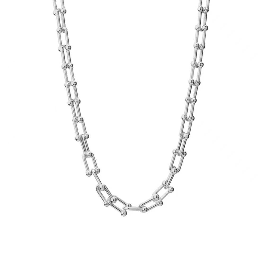 simple style streetwear u shape titanium steel plating necklace