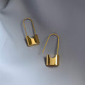 1 pair lady u shape plating titanium steel 18k gold plated earrings