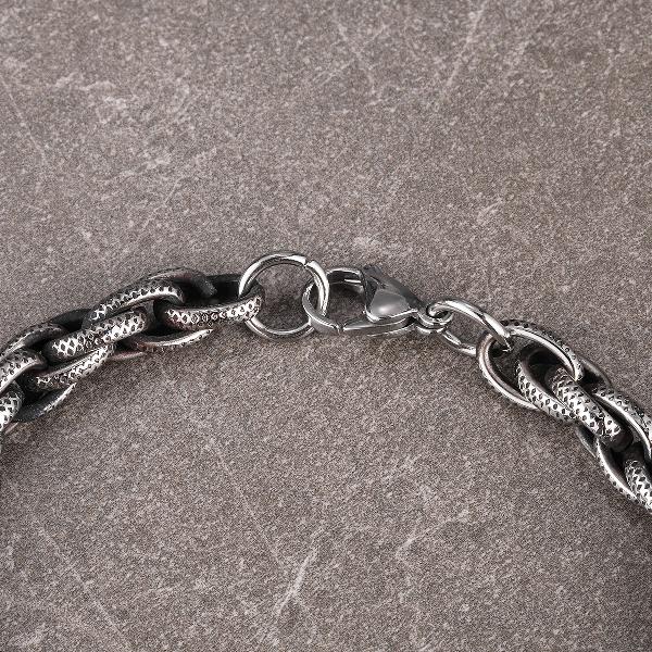 hip-hop punk geometric stainless steel men's bracelets