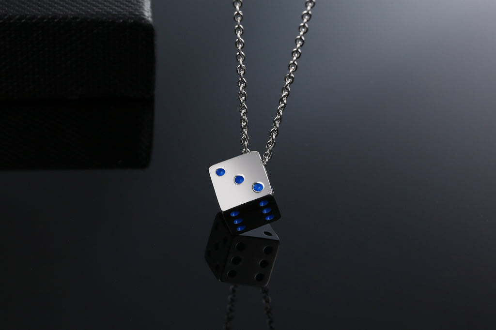 simple style dice stainless steel plating pendant necklace