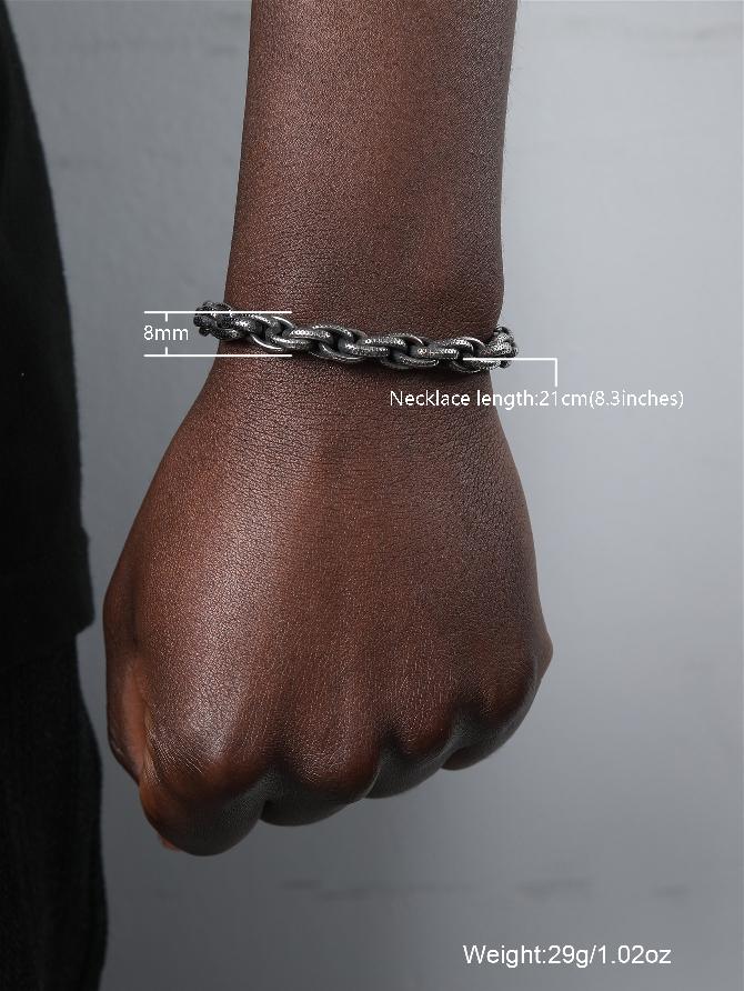 hip-hop punk geometric stainless steel men's bracelets