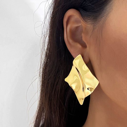 1 pair ig style simple style irregular plating alloy ear studs