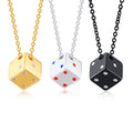 simple style dice stainless steel plating pendant necklace