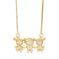 ig style cute human stainless steel copper plating inlay zircon 18k gold plated pendant necklace