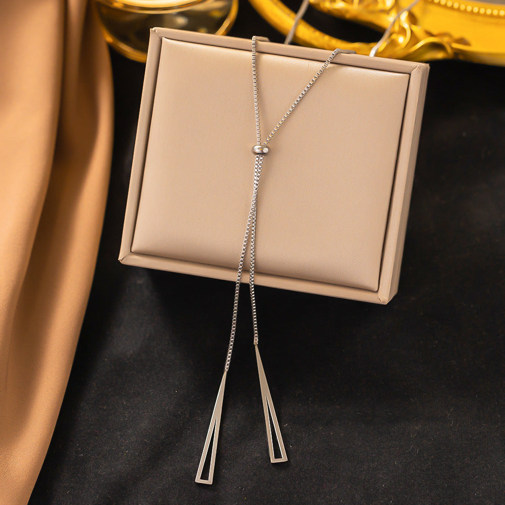 304 Stainless Steel 18K Gold Plated Lady Plating Solid Color Sweater Chain