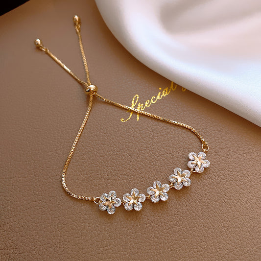 1 piece fashion star alloy plating artificial gemstones gold plated women's bracelets