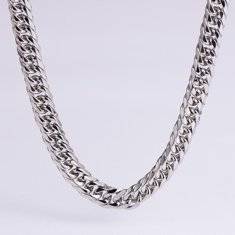 hip-hop rock solid color stainless steel polishing plating 18k gold plated men's long necklace