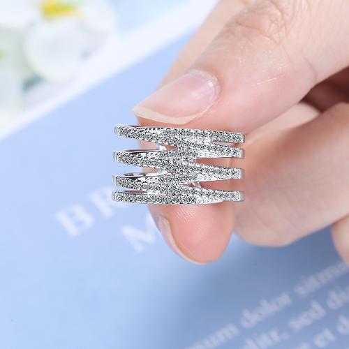 Copper Simple Style Classic Style Inlay Waves Zircon Rings