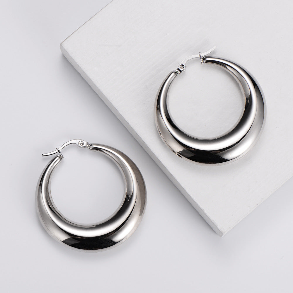Simple Style Geometric Plating Stainless Steel No Inlaid 18K Gold Plated Earrings