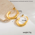 1 pair casual vintage style c shape plating stainless steel 18k gold plated drop earrings