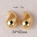 1 pair retro lady water droplets plating copper ear studs