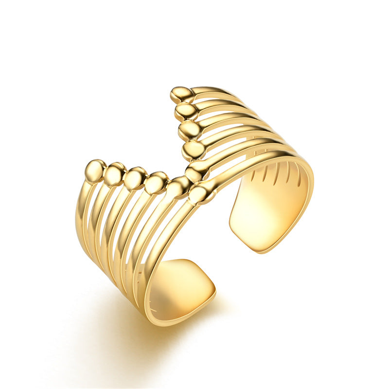 fashion plant heart shape snake titanium steel open ring