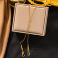 304 Stainless Steel 18K Gold Plated Lady Plating Solid Color Sweater Chain