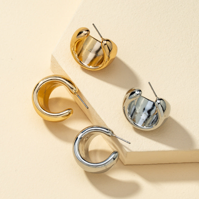 lady geometric plating alloy no inlaid earrings