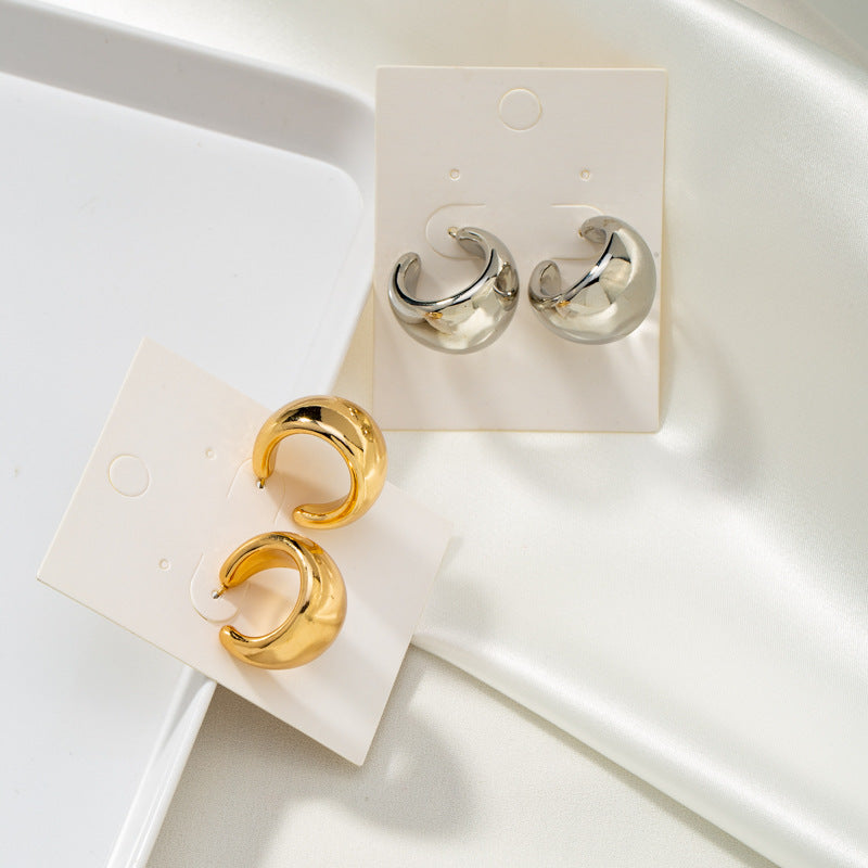 lady geometric plating alloy no inlaid earrings