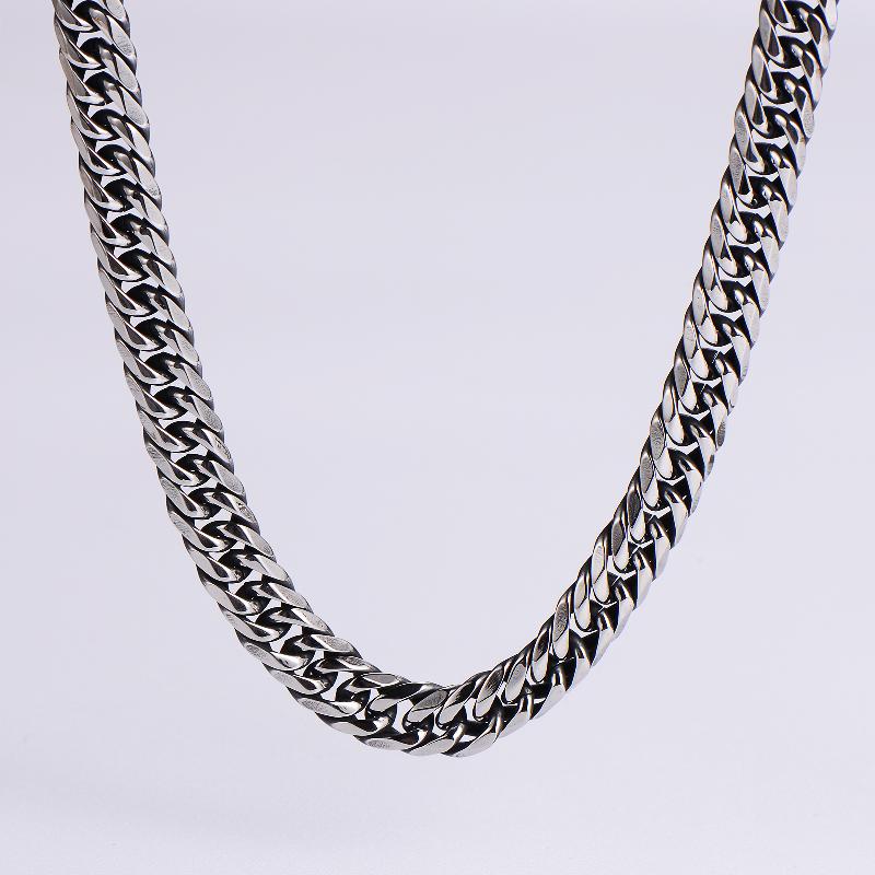 hip-hop rock solid color stainless steel polishing plating 18k gold plated men's long necklace