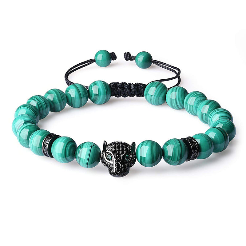 retro geometric natural stone lapis lazuli men's bracelets