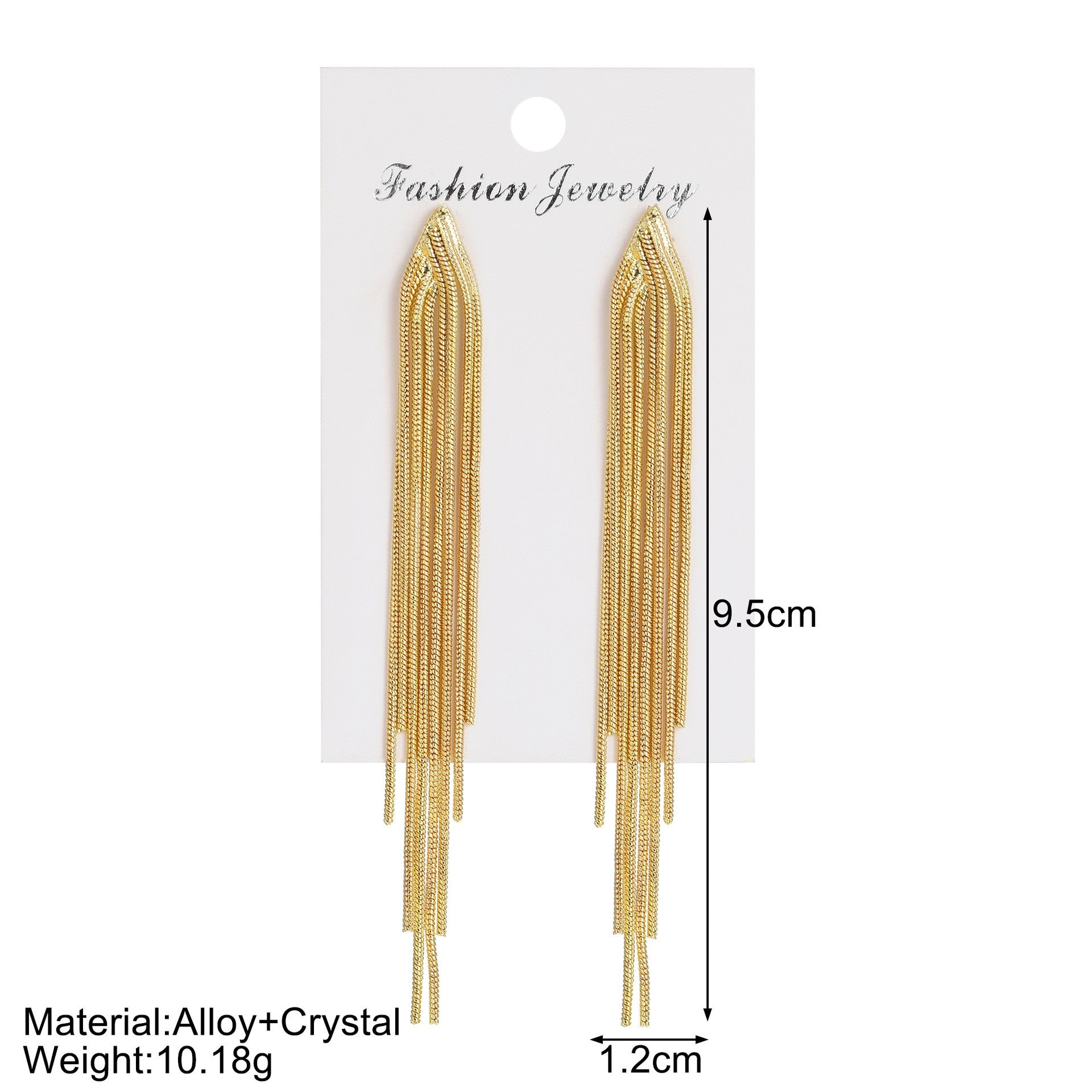 1 pair elegant tassel alloy gold plated women's drop earrings