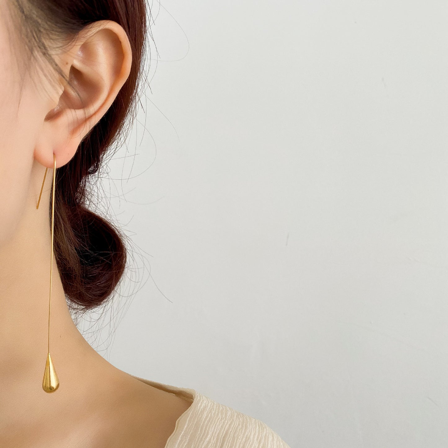 1 pair simple style geometric titanium steel plating drop earrings