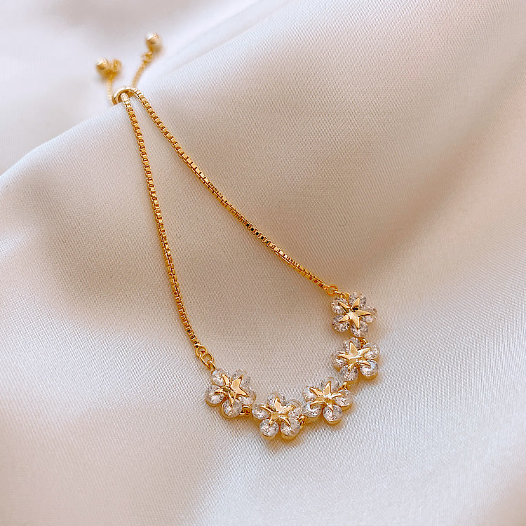 1 piece fashion star alloy plating artificial gemstones gold plated women's bracelets