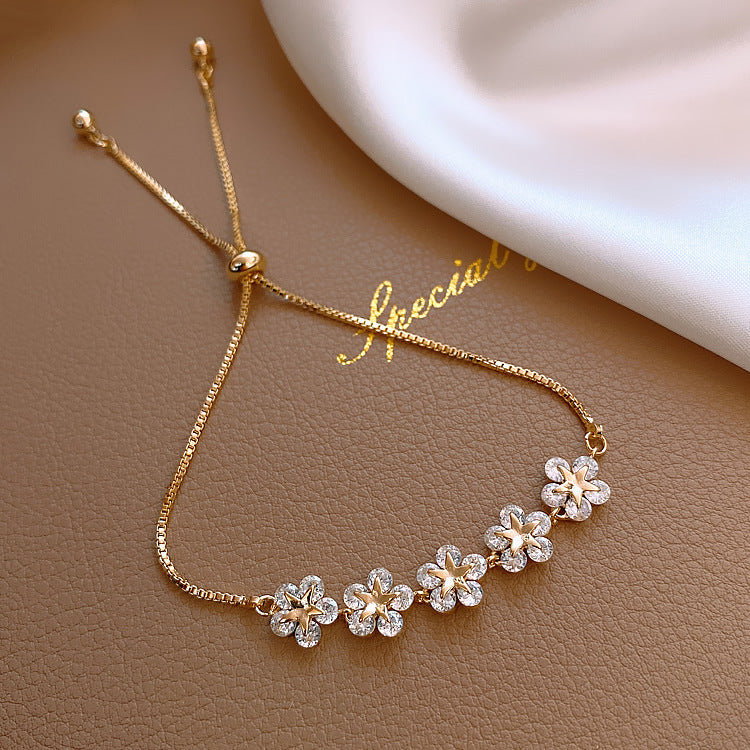 1 piece fashion star alloy plating artificial gemstones gold plated women's bracelets