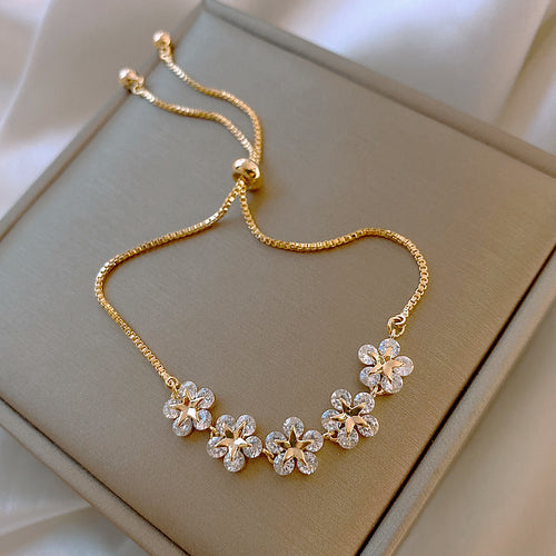 1 piece fashion star alloy plating artificial gemstones gold plated women's bracelets