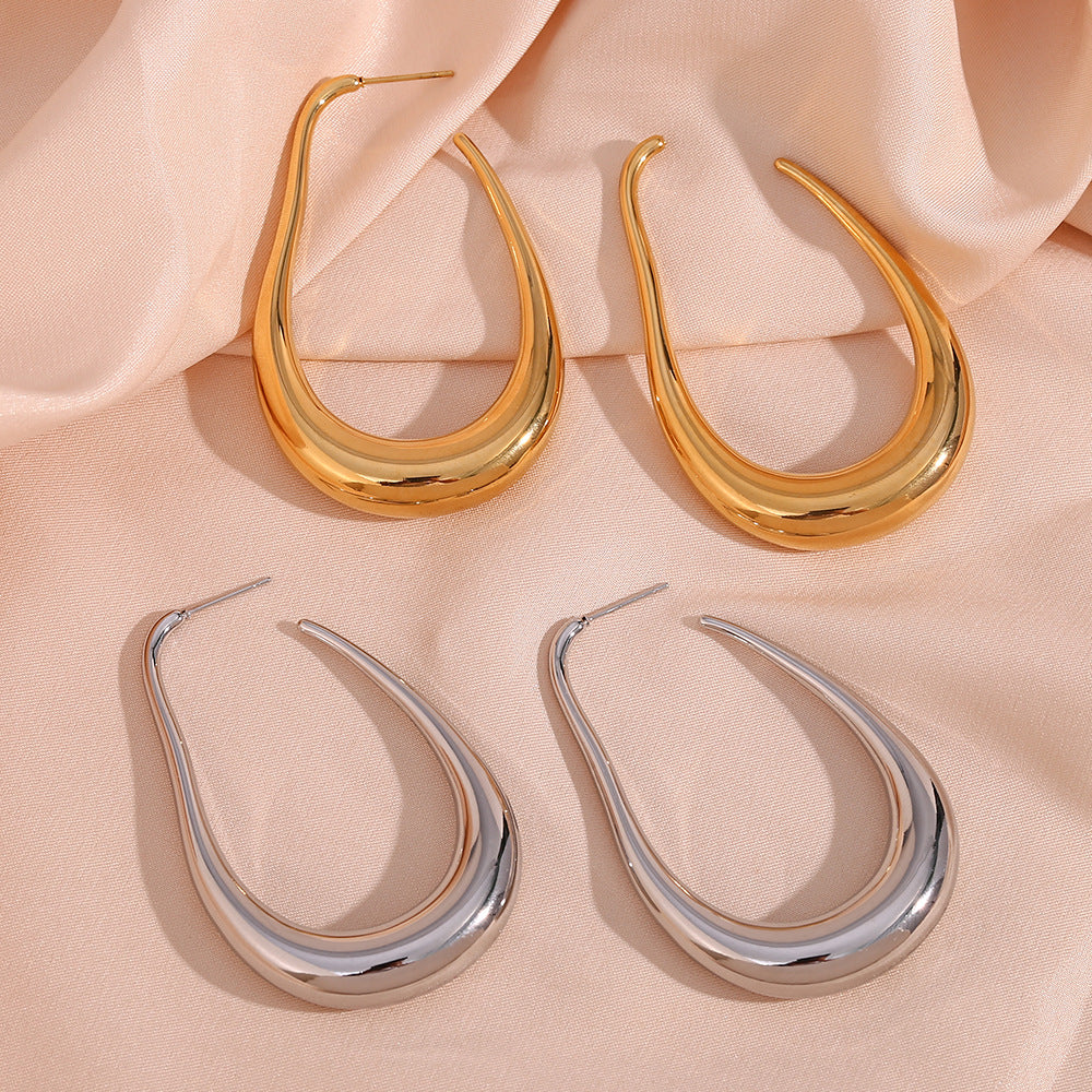 1 pair fashion geometric plating stainless steel ear studs
