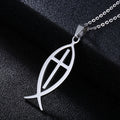retro cross stainless steel plating pendant necklace 1 piece