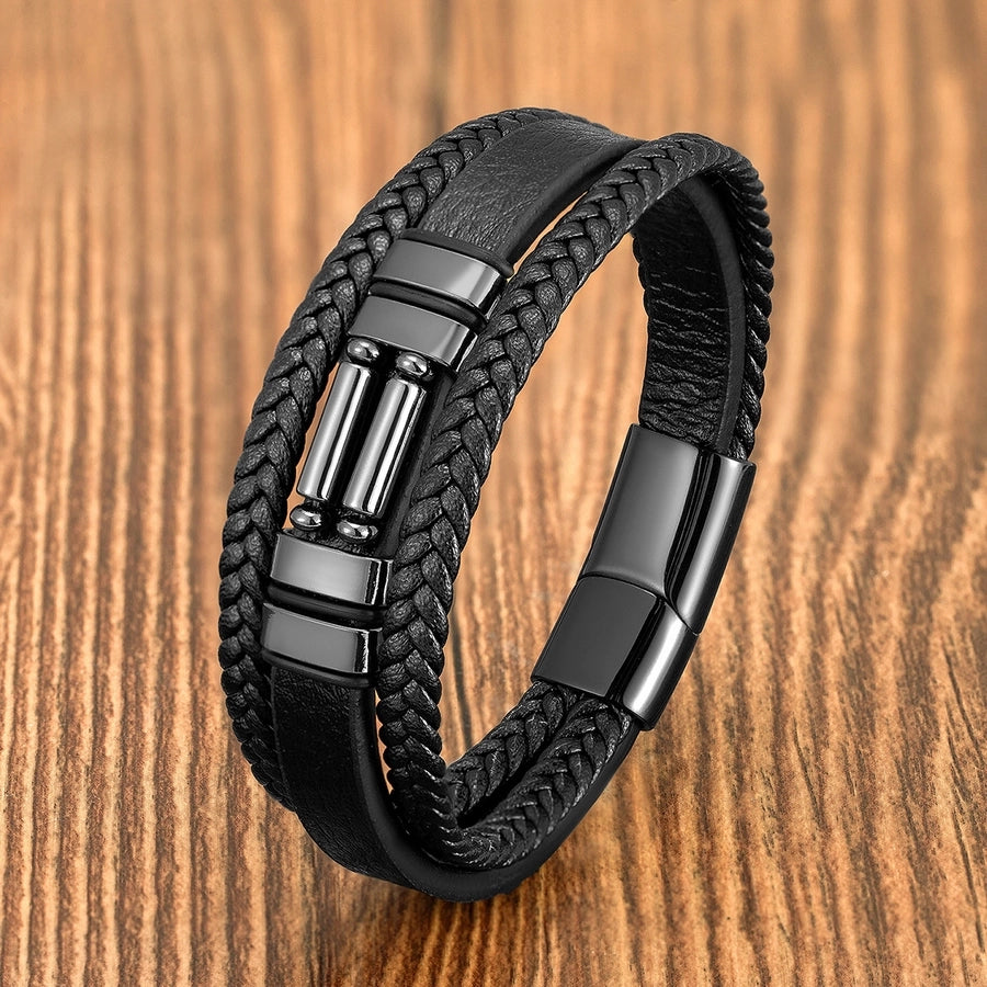 Retro Punk Geometric Cross 316 Stainless Steel  Alloy Stone Men's Bracelets