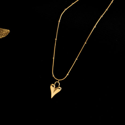 304 Stainless Steel 18K Gold Plated Casual Simple Style Plating Heart Shape Pendant Necklace